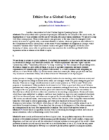 Ethics for a Global Society Udo Schaefer