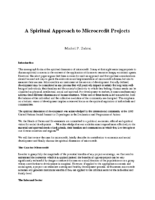 A Spiritual Approach to Microcredit Projects by Michel Zahrai