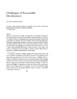 Challenges of Sustainable Development by Augusto Lopez-Claros